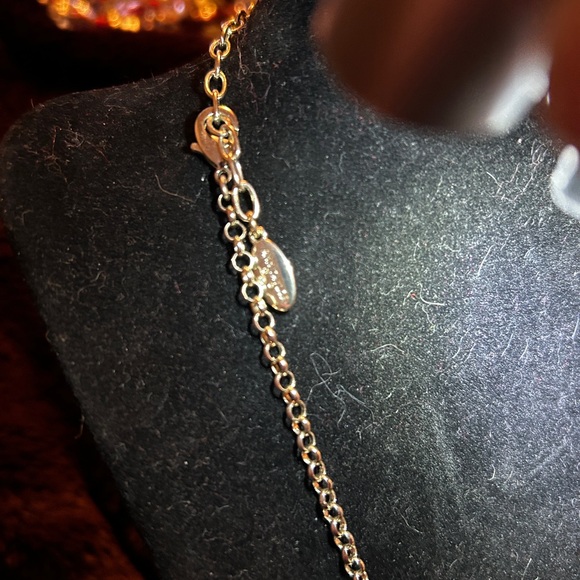 Elegant Gold blue and Silver Beaded Necklace Vintage Ann Taylor - Picture 4 of 7